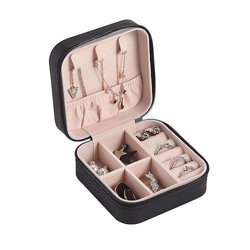 CASEGRACE Travel Jewelry Case, Small Jewelry Box Portable Jewelry Travel  Organizer Display Storage Case for Rings Earring Necklace Bracelet, Gift  for