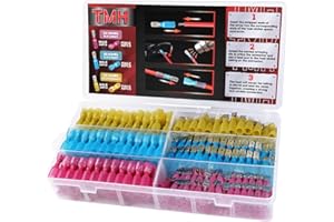 TMH 300 PCS Heat Shrink Spade Connectors AWG 22-10 Electrical Wire Connectors - Female and Male Spade Terminals for Watercraft, Electronics, Automotive Crimp Connectors