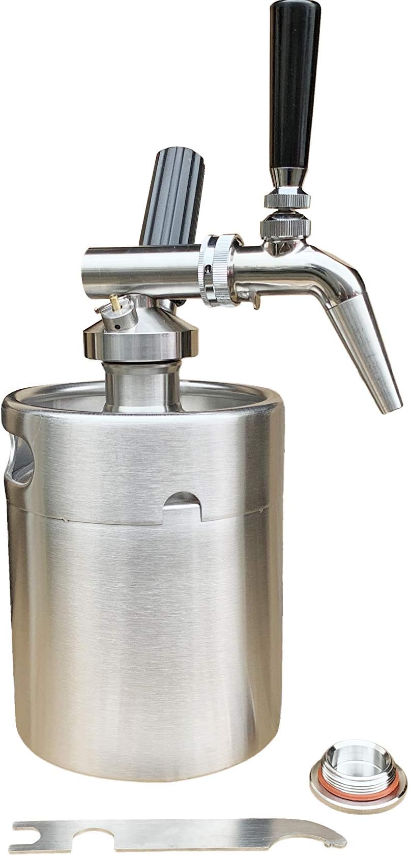 Nitro Cold Brew Coffee Maker 64 Ounce Mini Stainless Steel Keg with Safety Valve Home Brew Coffee System Kit for DIY Coffee Lovers
