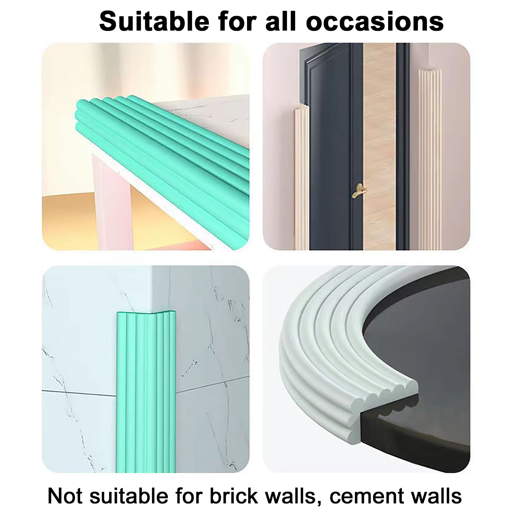 Multifunctional Foam Baby Safety Edge Guards,Bunk Bed Stairs Padding,Child Safety Bumper Strip,Baby Proofing Edge Protector,Suitable for Glass Table,Furniture,Fireplace,6.5 Ft/2m(Beige)