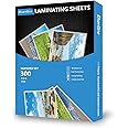 300 Pack 5 Mil Thermal Laminating Pouches, Plastic Laminating Sheets, 9 x 11.5 Inch, 5.3 x 7.2 Inch, 4.3 x 6.3 Inch, 3.7 x 5.3 Inch, 2.3 x 3.7 for Letter, Photo, Note, ID Badge and Business Card Sizes
