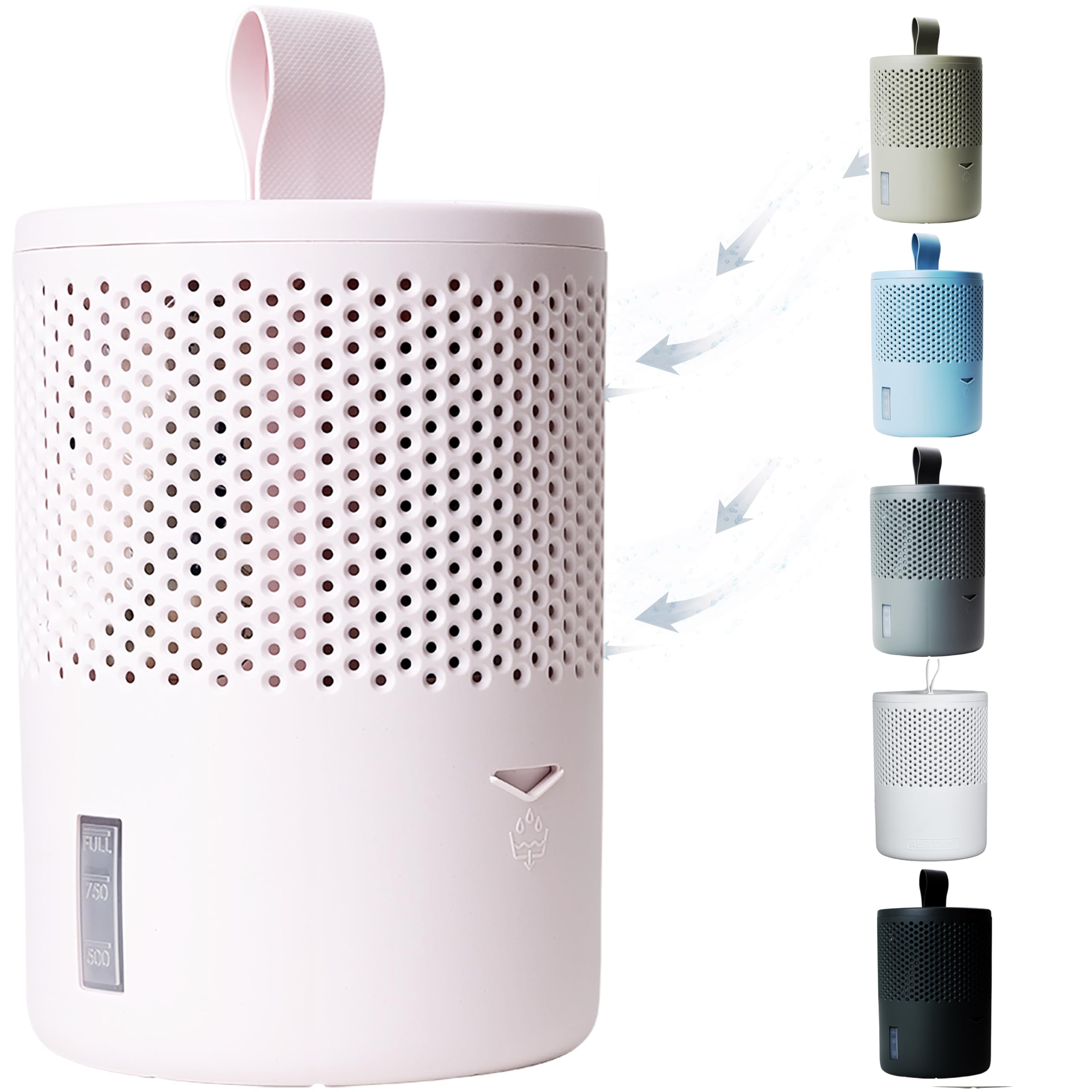 ABSODRY DUO Family Moisture Absorber 1.3lb Bag — Dehumidifier for Bedroom, Electricity & Battery Free Dehumidifiers for Home, Air Cleaner Odor Eliminator for Home Up to 90 Days, 165 ft² Pink 1 Pk