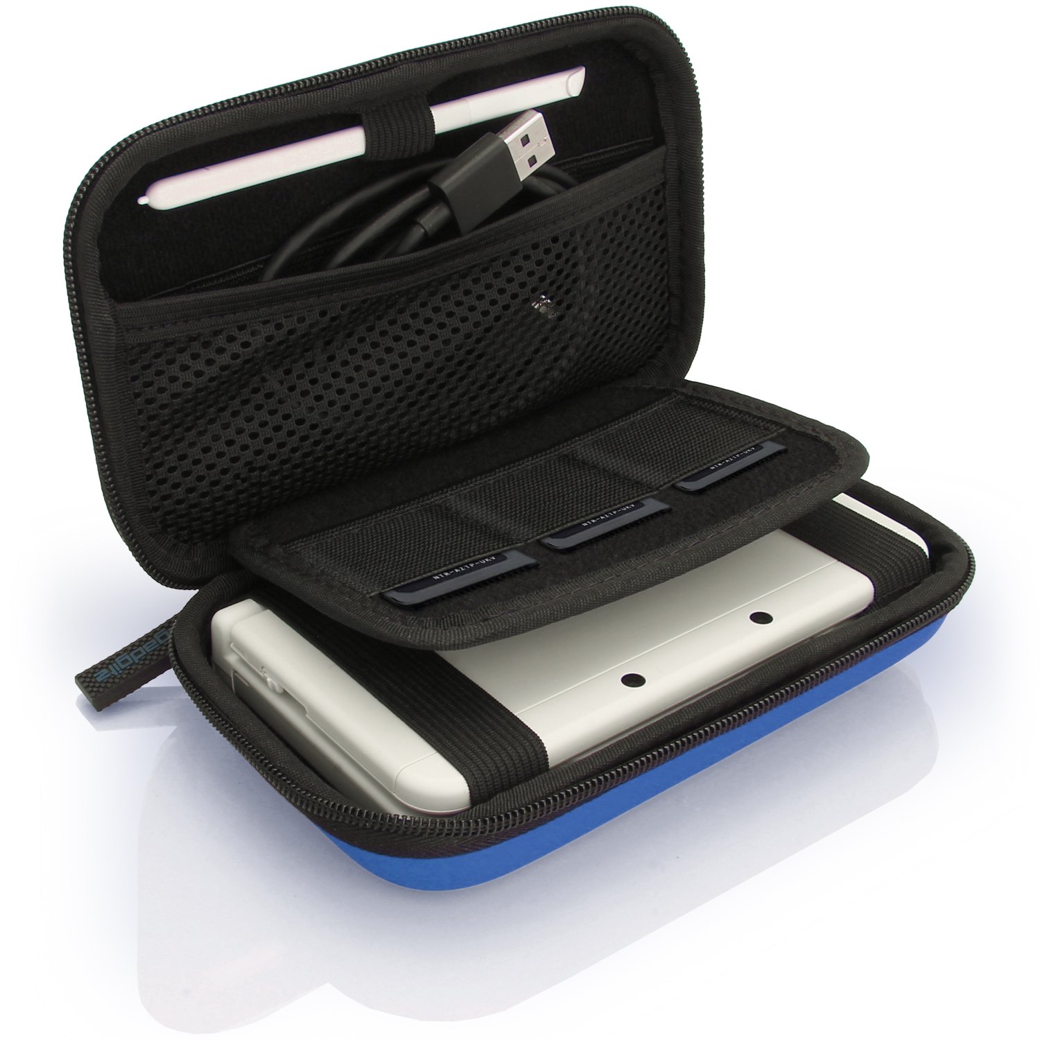 iGadgitz Blue EVA Hard Travel Carry Case Cover for New Nintendo 3DS with Clip On Carry Strap (NOT FOR 3DS XL)