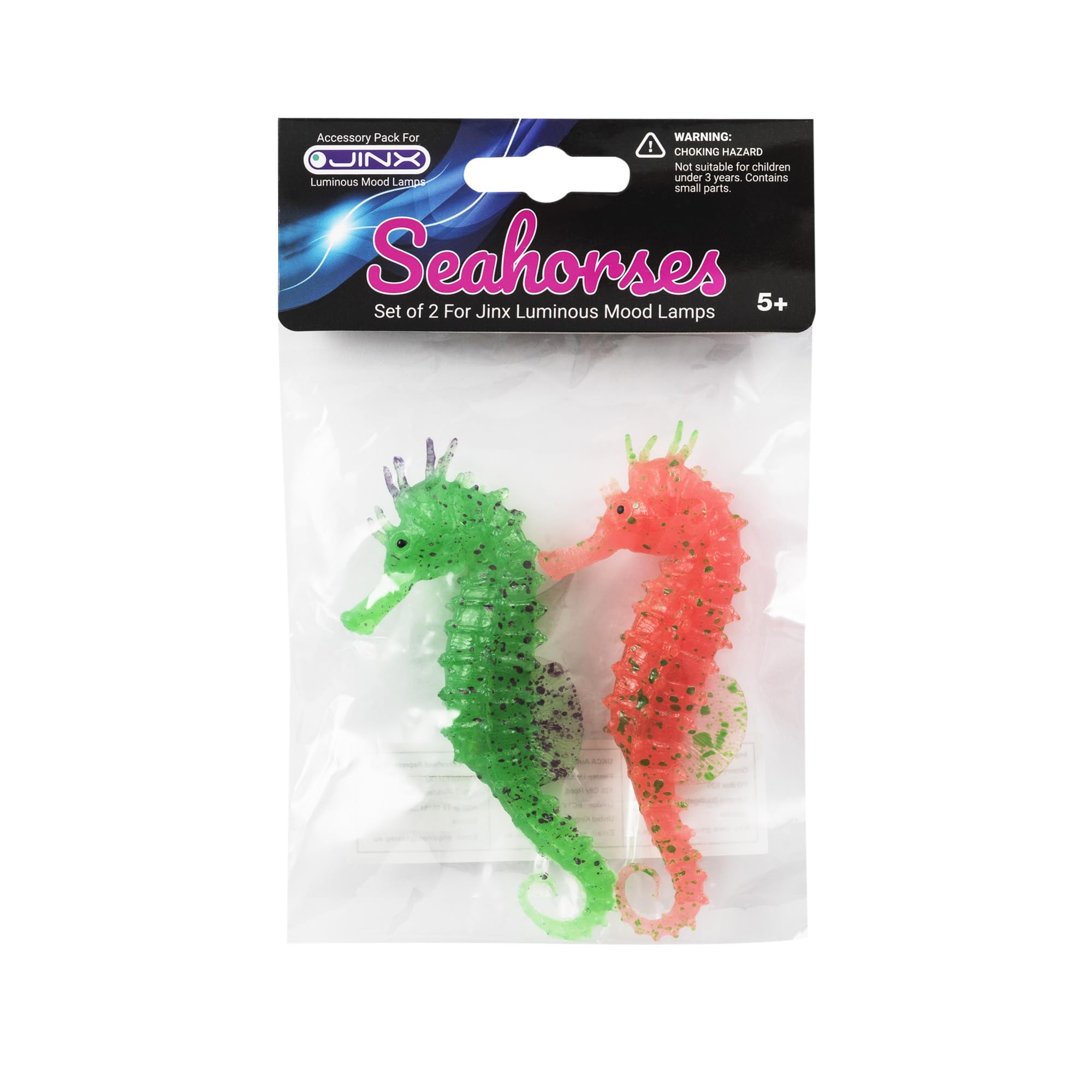 Seahorses Accessory Pack for Jinx Luminous Jellyfish Lamp – Translucent Floating Seahorses with Sparkle Effect – Ocean-Themed Mood Light Add-On (Set of 2)