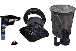 HALF OFF PONDS - Savio Pond Free 1200 Waterfall Kit - 7.5 ft by 20 ft EPDM Liner, 1,200 GPH Manta Series Water Pump - PXSS0