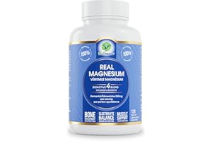 LeafSource Real Magnesium 250mg, 4 in 1 Elemental Magnesium, Non-Buffered, 120 Veggie Caps, Highly Absorbable Blend, Bisglyci