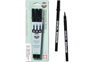 Sakura Pigma Professional Brush Pens - Archival Black Ink Pens - Pens for Lettering, Modern Calligraphy, or Drawing - Brush N