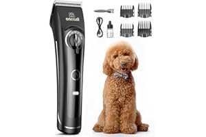 oneisall Dog Clippers for Grooming Doodles Poodles Thick Curly Hair,Low Noise Heavy Duty Dog Grooming Kit with Detachable Metal Blades