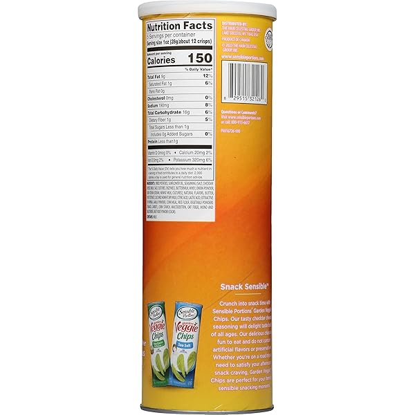 SENSIBLE PORTIONS STACKED GARDEN VEGGIE CHIPS, CHEDDAR CHEESE, 5 OZ