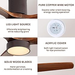 Sofucor 52 Inch Low Profile Ceiling Fans with