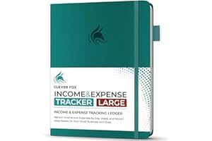 Clever Fox Income & Expense Tracker – Large A4 Accounting & Bookkeeping Ledger Book for Small Business – 2-Year Income & Expe