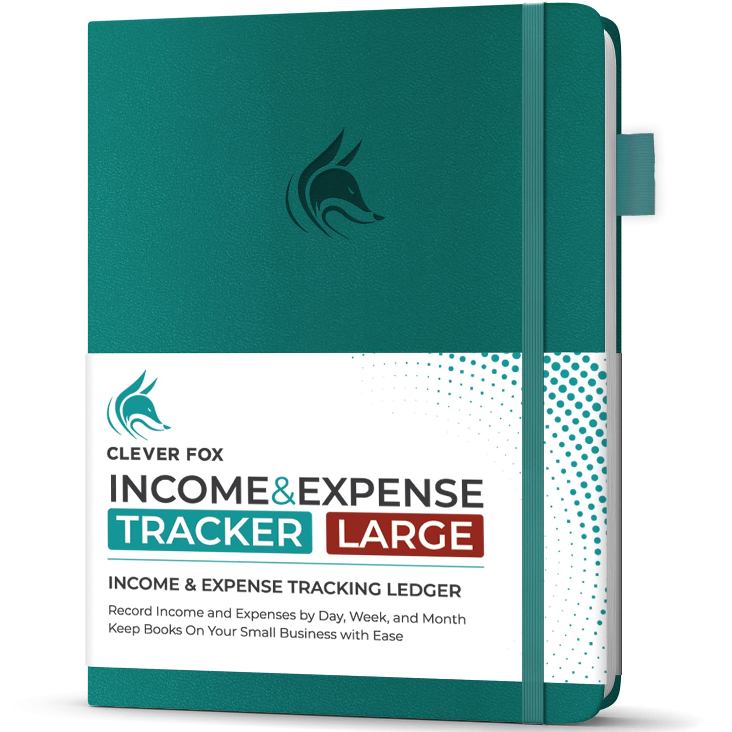 Clever Fox Income & Expense Tracker Large – Accounting & Bookkeeping Ledger Book for Small Business – 2-Year Record Notebook, A4 (Dark Teal)