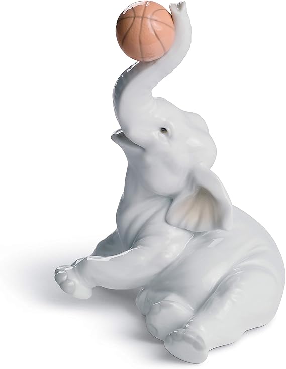 Lladro Elephant Basket Figurine Home & Kitchen