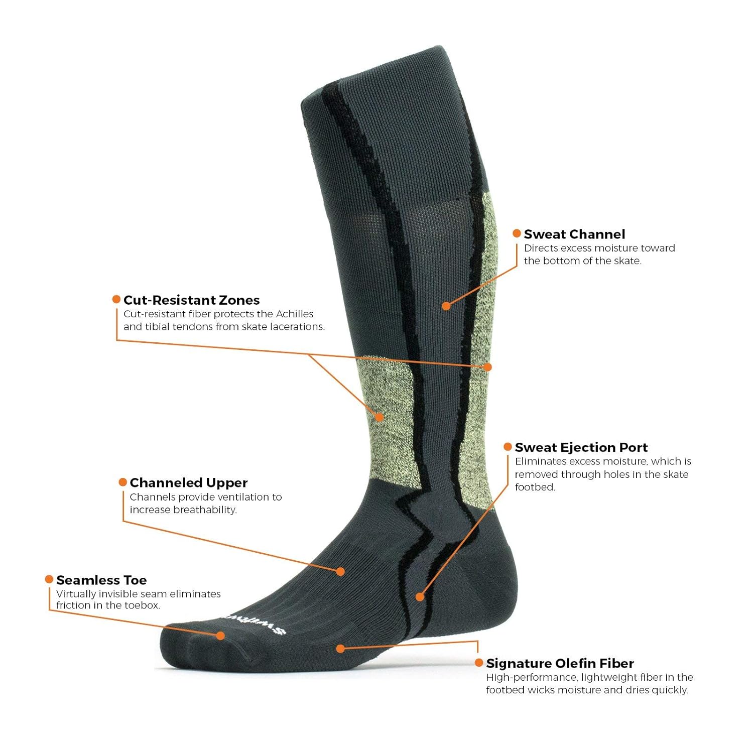 CutResistant Swiftwick Knee High Socks for Hockey HOCKEY TWELVE