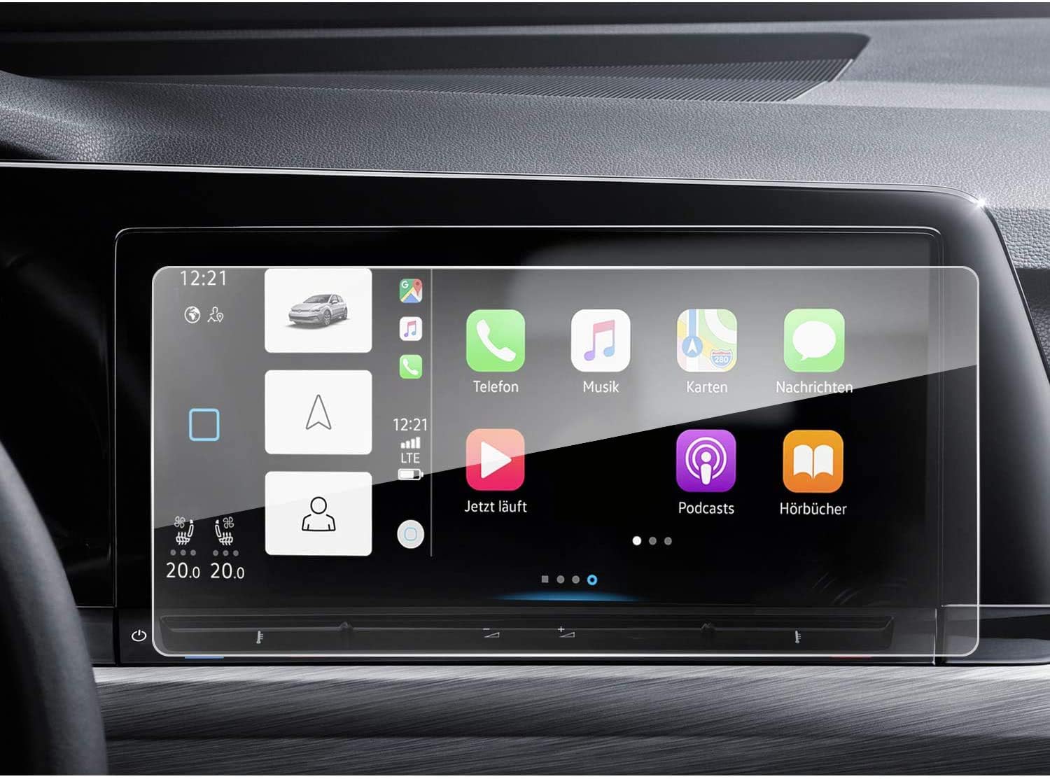 LFOTPP Golf 8 MK8 GTI GTD GTE Discover Pro 10 Inch Navigation Tempered Glass Screen Protector, transparent