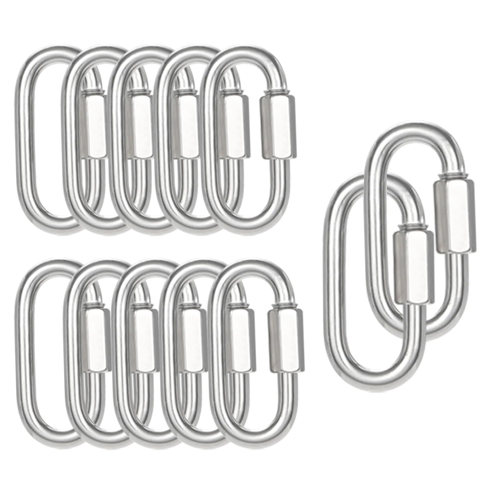 Photo 1 of 12-Pack M8 Quick Links Screw, 3Inch Heavy Duty Quick Chain Link, 1200 LBS Capacity 5/16” Locking Carabiner, Threaded Connectors for Chains, Swings, Hammocks, Shade Sails and Gym
