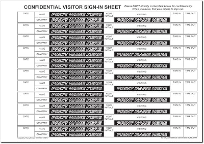 Cherry NCR Confidential Visitor Sign In NCR Duplicate Refill Pack A4 50 Sets
