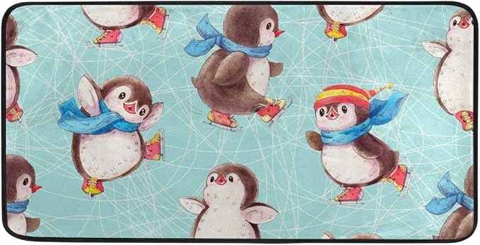 DXG1 Pinguin-Tier-Küchenmatte, rutschfest, Boden-Überwurf für