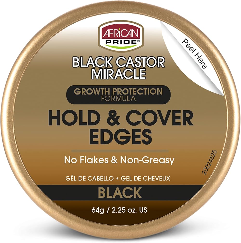 African Pride Black Castor Miracle Edge Gel 64g Growth Protection Formula