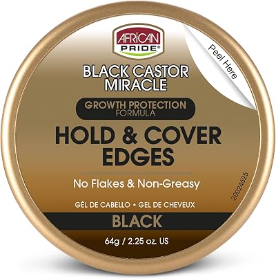 African Pride Black Castor Miracle Edge Gel 64g Growth Protection Formula