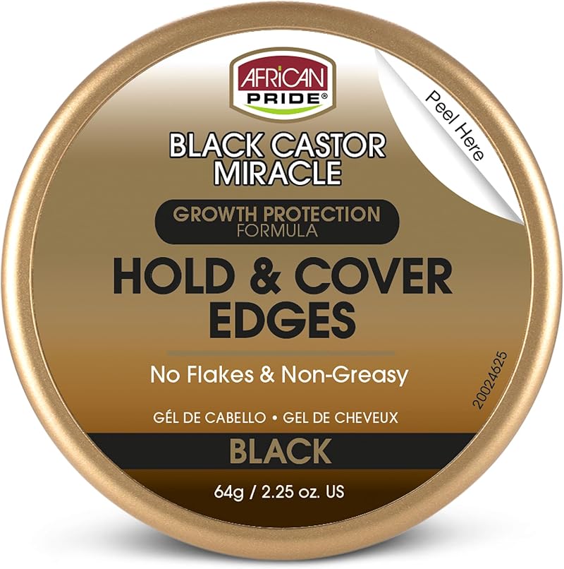 African Pride Black Castor Miracle Edge Gel 64g Growth Protection Formula
