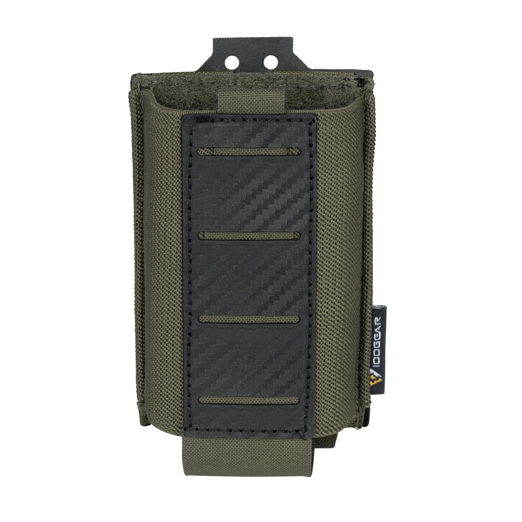 IDOGEAR Mag Pouch 5.56 MOLLE Magazine Pouch Rifle Magazine Carrier with Carbon Fiber Patterned PP Plate Fit for M4 M14 M16 AR15 (Ranger Green)