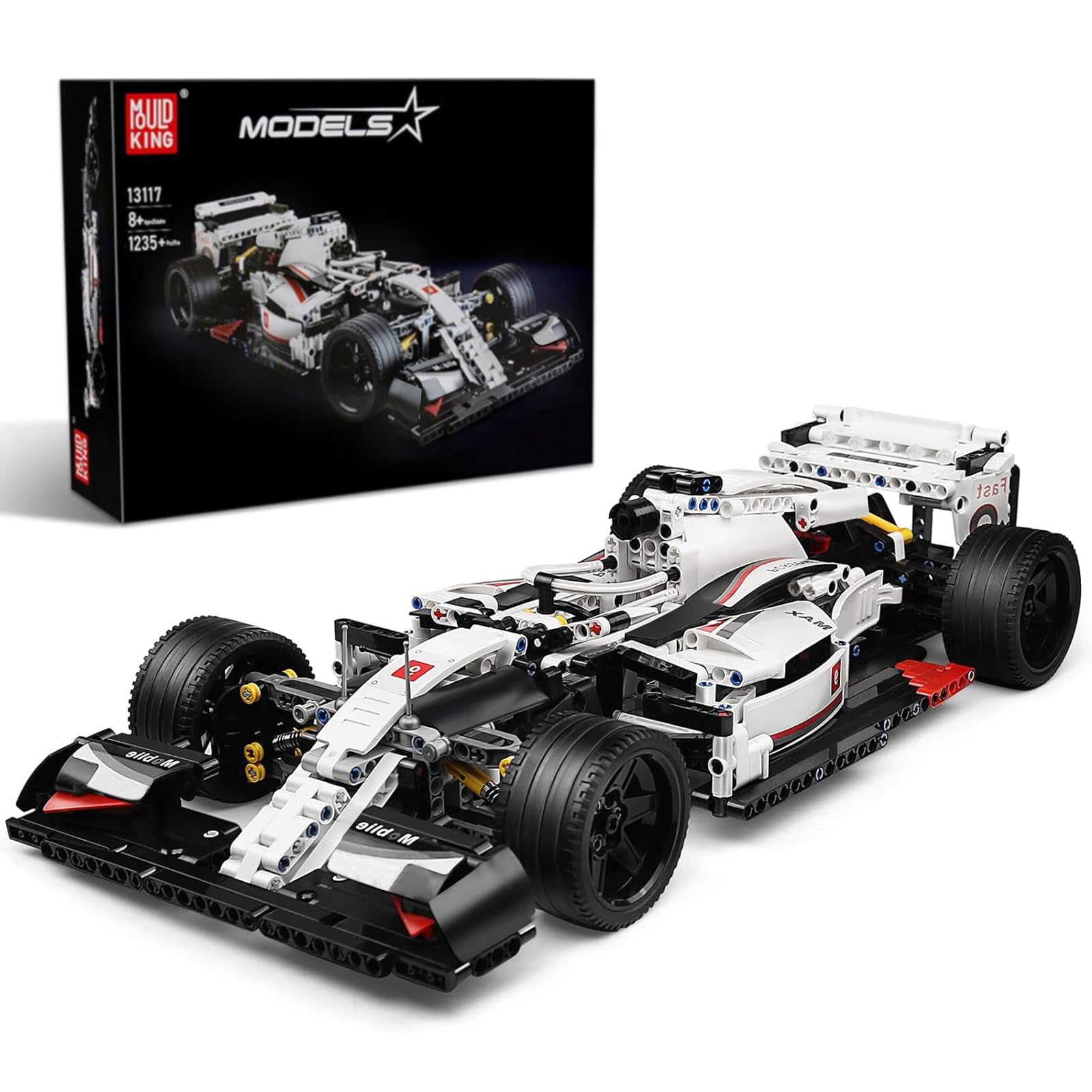 Photo 1 of Mould King Technik Sports Car, Formula 1 Racing Car Building Blocks Kit, 1235 Pcs Collectible F1 Car Model Toys for Kids, Boys, Adult(Static Version)