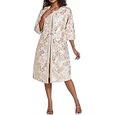 Women's Two Piece Dress Church Suits Mother Gift Special Occasion Wedding Party Jacquard Embroidery Long Jacket Church Set