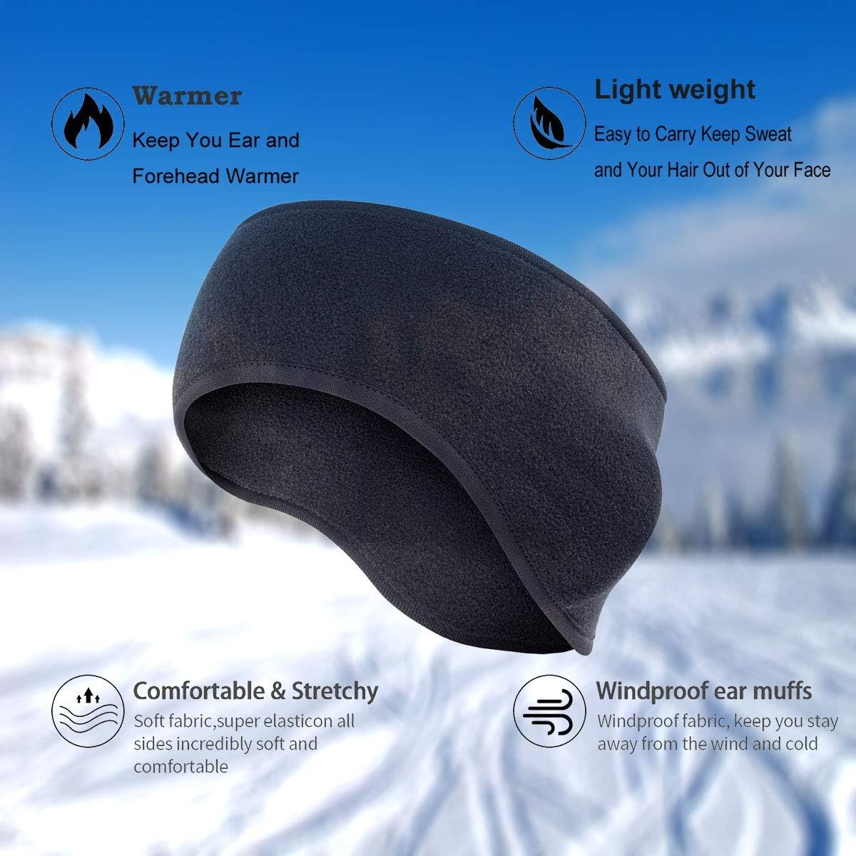 Atneato Ear Warmer Headband - Winter Ear Cover Running Ear Muffs for Men and Women : Sports & Outdoors