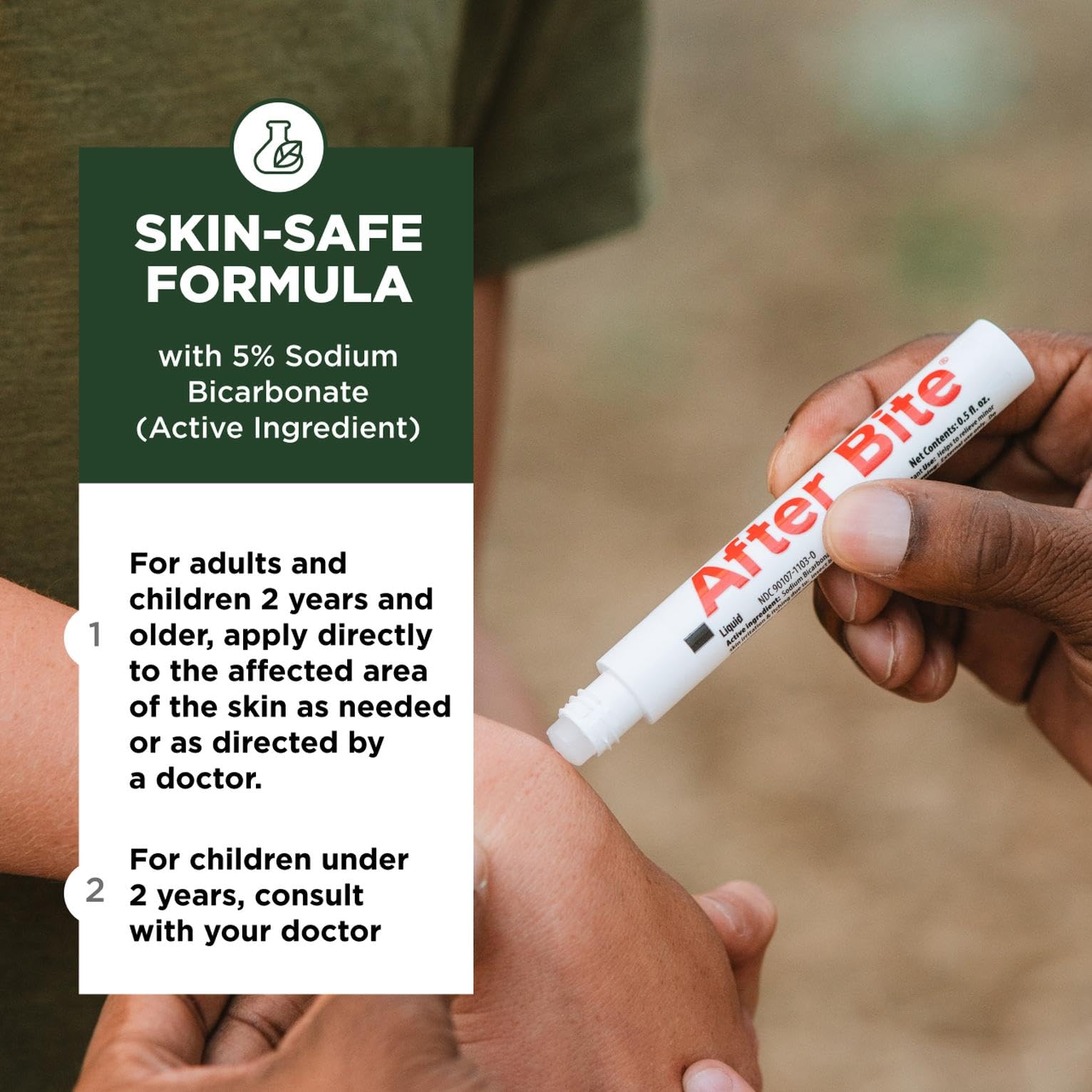 After Bite Advanced Formula - Itch Relief with Sodium Bicarbonate - Ideal for Mosquito & Fire Ant Bites, Bees & More - Portable Pen Applicator - 0.5 oz (4 Pack)