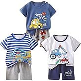 Toddler Baby Boy Clothes for 2t 3t Boys Cute Summer Short Sleeve T-Shirt Tops Shorts Clothes Sets Baby Boy Outfits