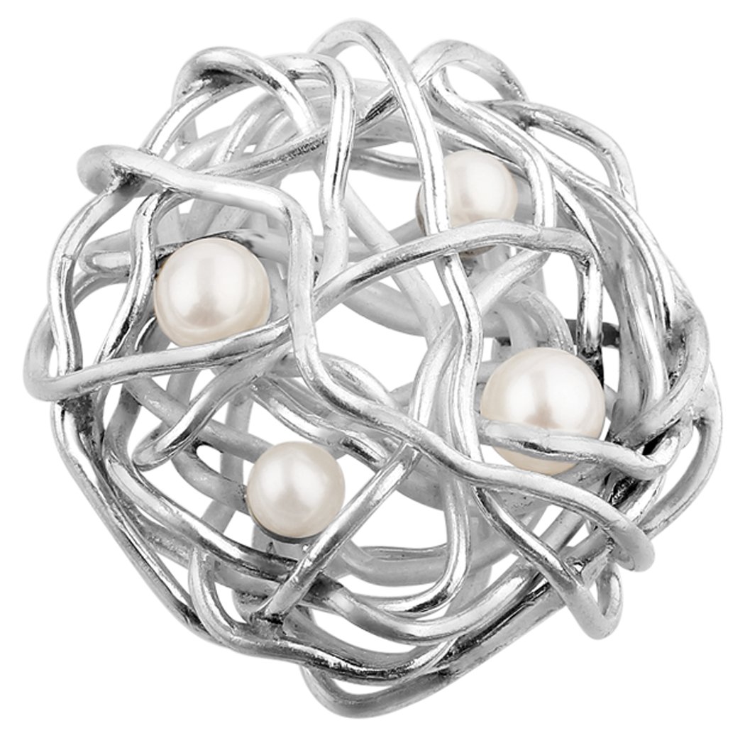 Nenalina Ladies Pendant, in Bird's Nest Design, with Freshwater Pearl, Made of 925 Sterling Silver, 726061-042