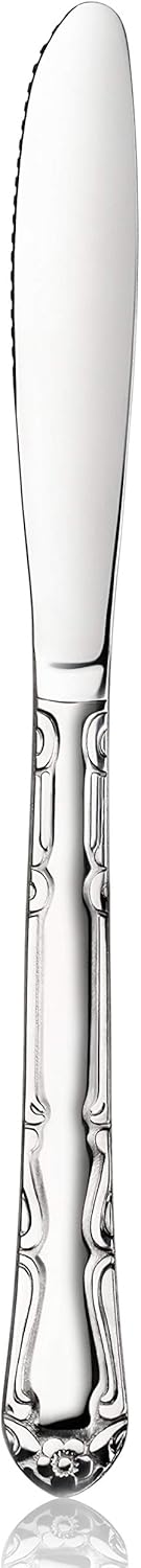 New Star Foodservice 58628 Rose Pattern, 18/0 Stainless Steel, Dinner Knife, 8.5-Inch, Set of 12: Kitchen & Dining