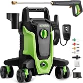 2500PSI MAX Electric Pressure Washer with Anti-Tipping Technology | Anti-Tipping 4 Lockable Wheels, Compact Power Washer, 1.80GPM MAX, for Car Wash, Home, Driveways, Patios, Fences