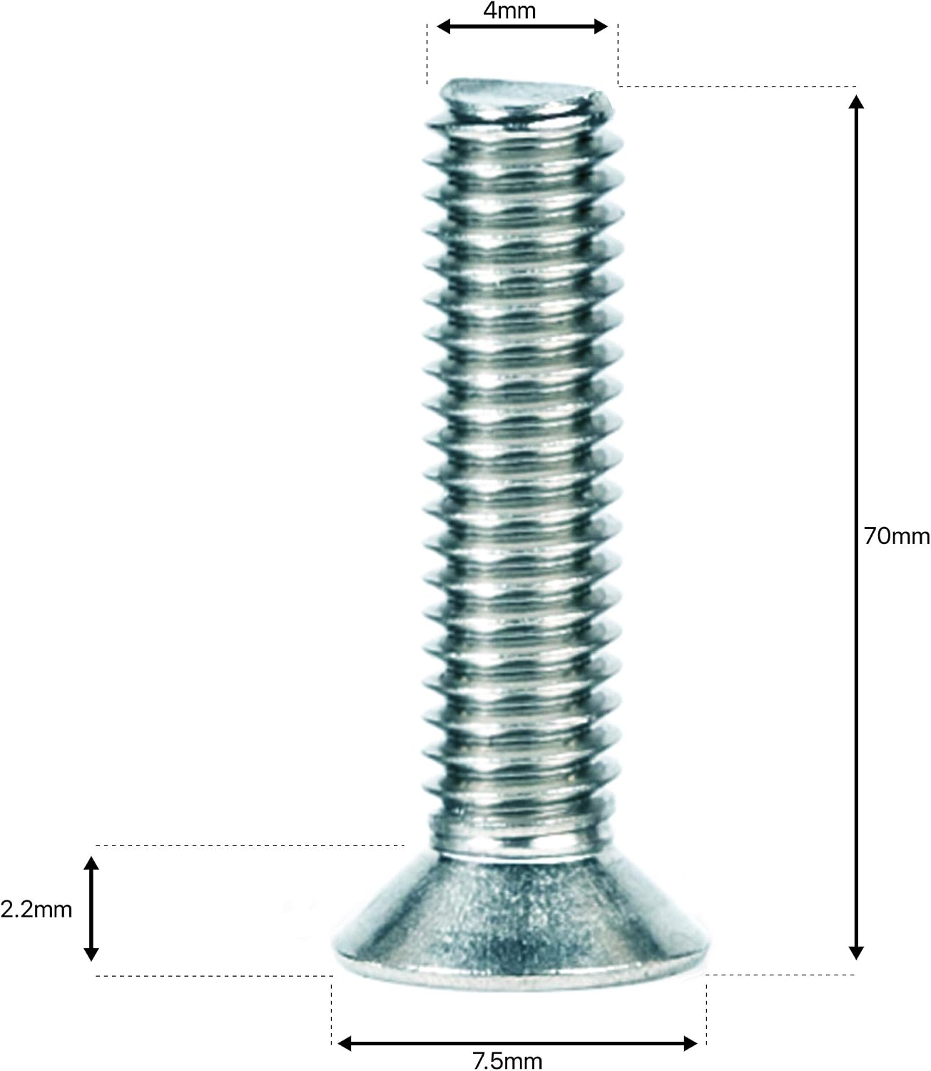 M4 (4mm x 70mm) Phillips Countersunk Machine Screws Flat Head Steel (Pack of 20) G07-08BCD - Image 3