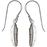 Boma Jewelry Sterling Silver Matte Feather Earrings