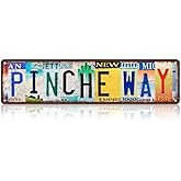 Vintage Pinche Way Wall Decor Street Signs Home Bar Coffee Metal Tin Signs 16 x 4 Inches