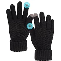 Gants D'impression De Flocon De Neige Pour écran Tactile De Téléphone, Tricotés, épais, Garde Au Chaud, Mitaines De Noël, Gants à Doigts Complets, Hiver