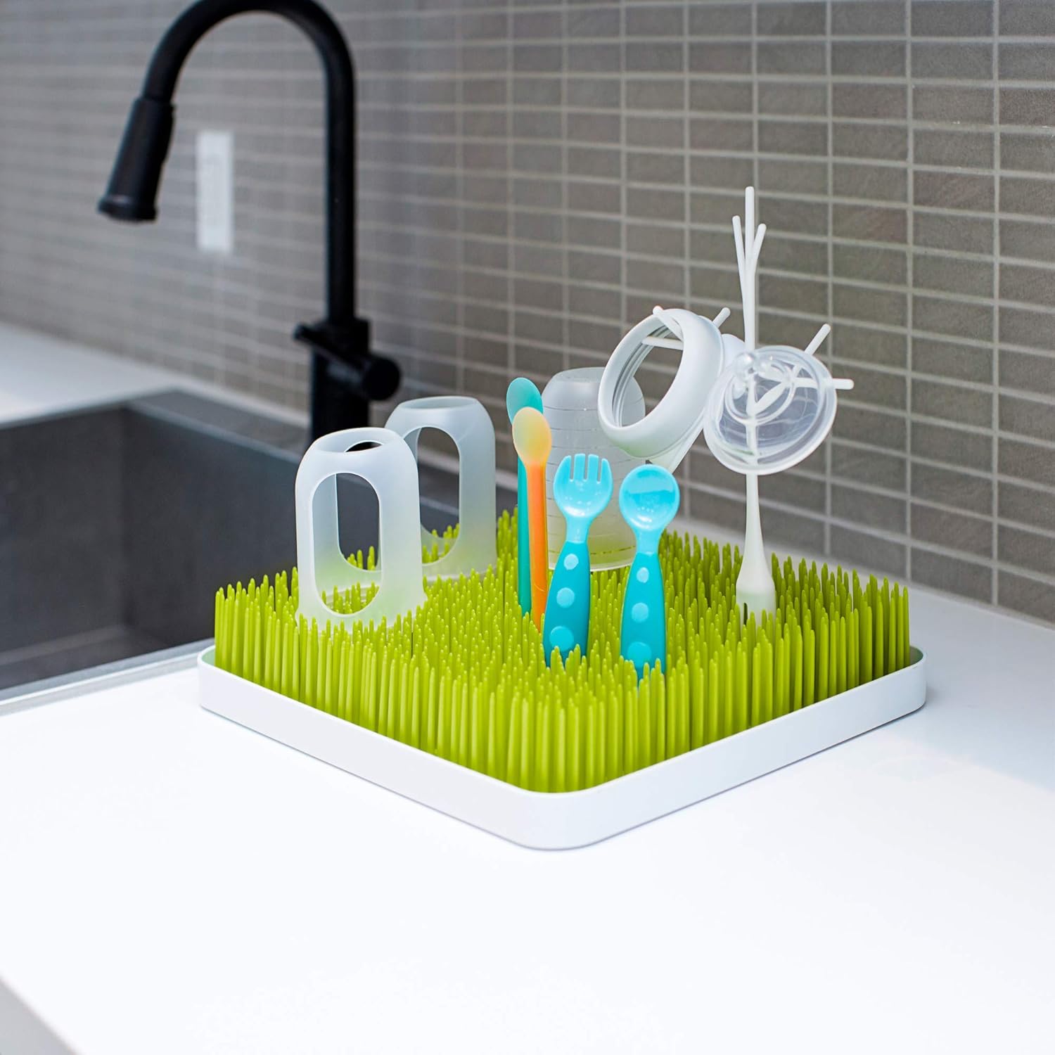 Boon Drying Rack Lawn Countertop, Green : Baby Bottle Drying Racks : Baby