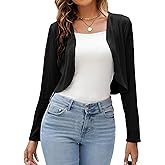ZAFUL Women's Long Sleeve Ribbed Cropped Cardigan Sweaters Open Front Bolero Short Shrugs S-XXL