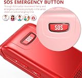 CHAKEYAKE G380D Senior Flip Phone Big Buttons SOS 1000mAh GSM Unlocked Red view 2