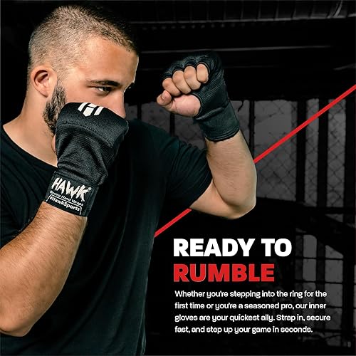Ring Fight Wrist Wrap Gloves Boxing Hawk Padded Inner Gloves