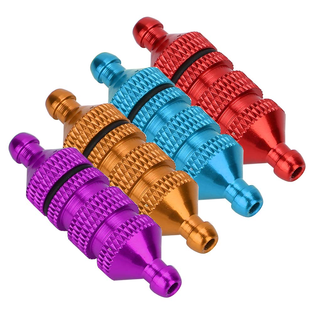 RC Oil Fuel Filter, Aluminium Alloy Oil Nitro Fuel Filter RC Model Car Spare Parts Fuel Filter for RC 1:8 / 1:10 Model Car (Blue) Car Model Accessory Model Toy