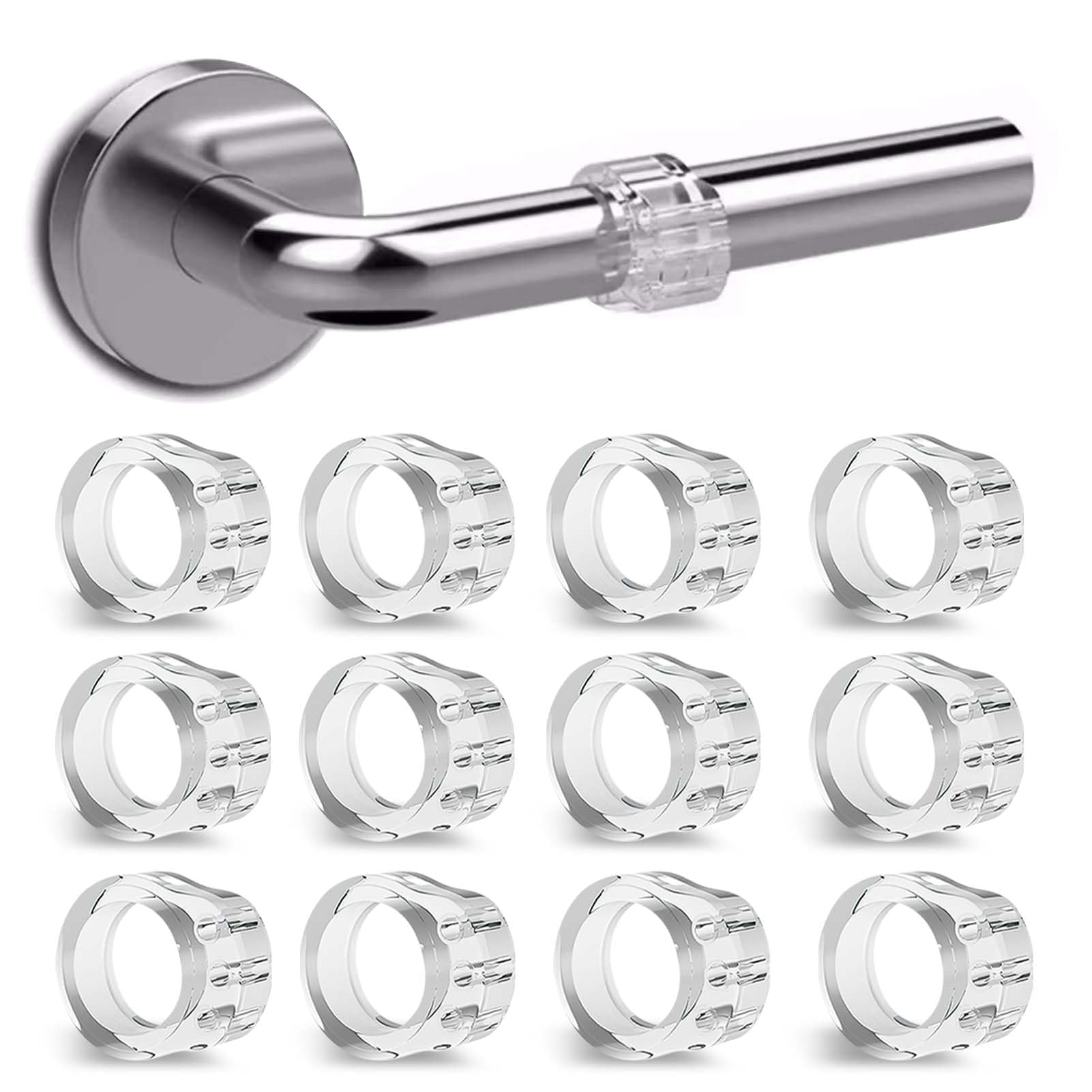 Qtksceadlnce 12 PCS Door Handle Bumpers, Transparent PVC Door Handle Protector Guard, Modern Style, Door Mount, No Drilling Required