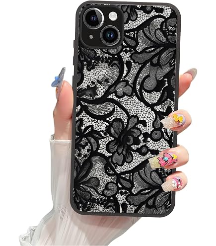 Amazon.com: Vintage Gothic Black Floral Lace Design Case for iPhone 15 :  Cell Phones & Accessories