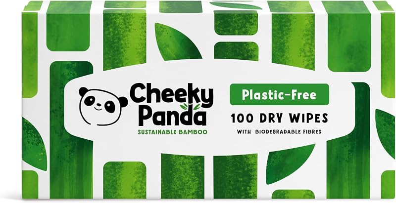 The Cheeky Panda Dry Wipes Bamboo 100 Pack | Soft Strong 100% Bamboo Fibre