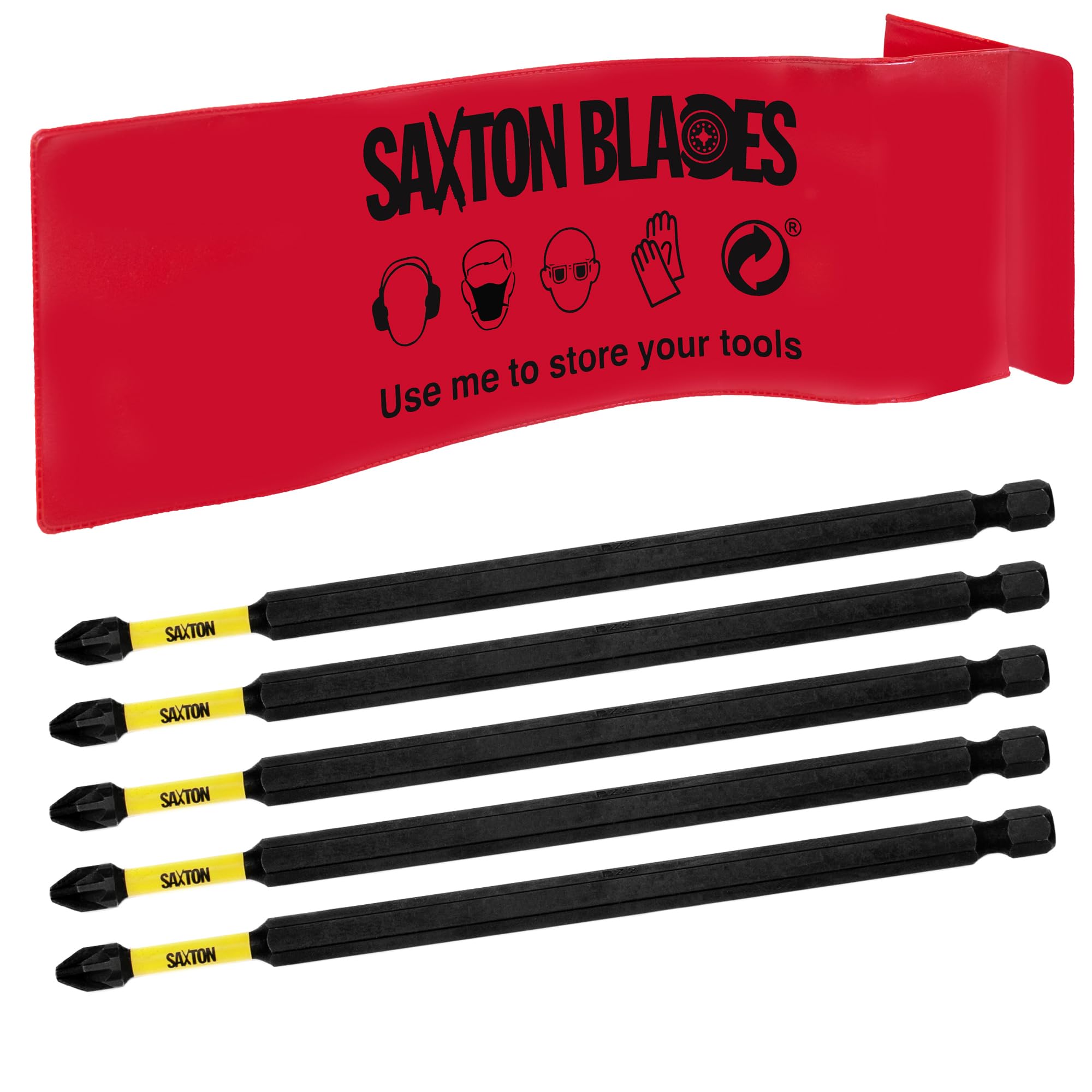 5X Saxton PZ2 152mm Long Magnetic Impact Duty Pozi-Drive Screwdriver Drill Driver Bits for Dewalt Milwaukee Bosch Makita etc