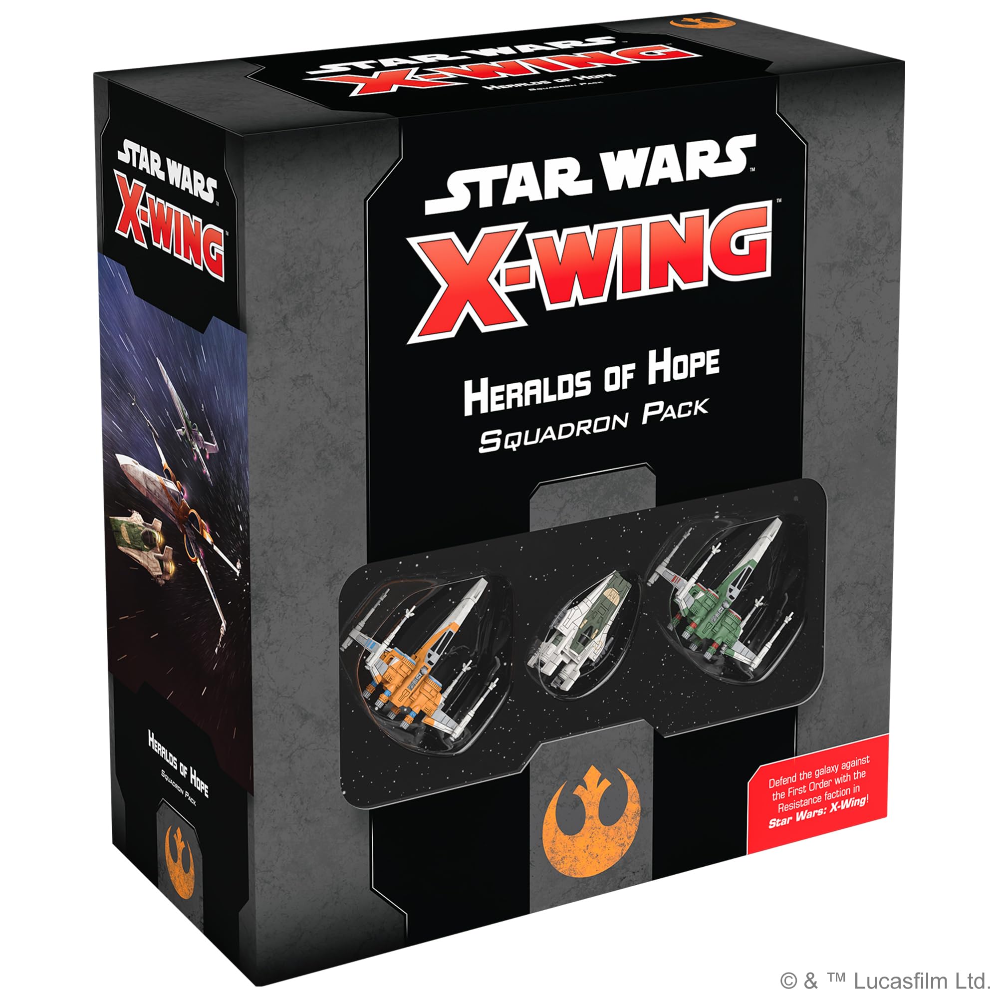 Fantasy Flight Games, Star Wars X-Wing 2nd Edition: Resistance: Heralds of Hope Squadron Pack, Miniature Game, Ages 14+, 2 Players, 45+ Minutes Playing Time