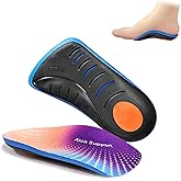 3/4 Orthotics Shoe Insoles for Men Women, High Arch Supports Shoe Inserts for Plantar Fasciitis, Flat Feet, Over-Pronationand Heel Pain (Men 6-7/Women 8-9)