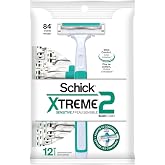 Schick Slim Twin ST 2 Disposable Razors for Men Sensitive Skin Shaving Razor, 12 Count
